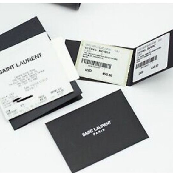 Authentic YSL Yves Saint Laurent Black Silver Bi Fold Small Wallet - Picture 6 of 16